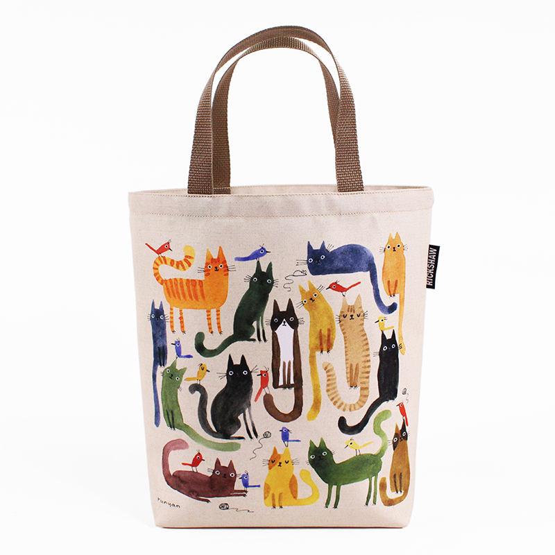 Cat canvas tote online bag